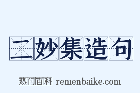 二妙集造句是什么意思的图片